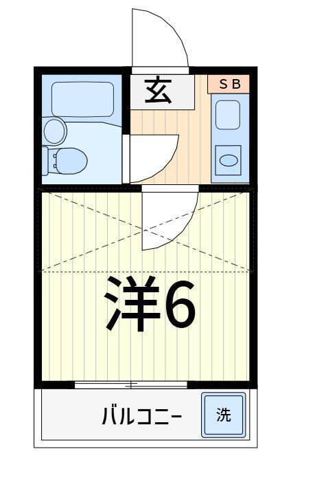 シャインハイム北千住(1K/2階)の間取り写真