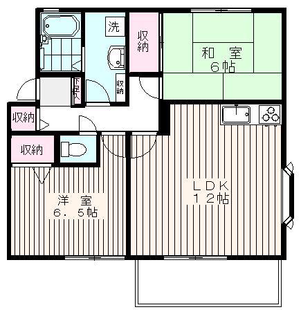 エスポワール五香(2LDK/1階)の間取り写真
