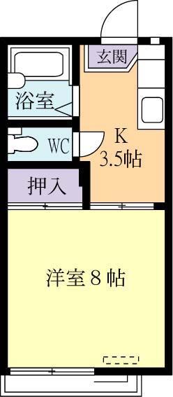 マノワール春日(1K/1階)の間取り写真
