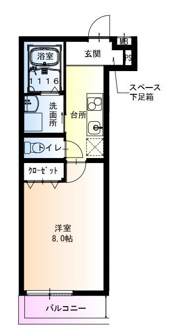 フジパレス西宮今津3番館(1K/1階)の間取り写真