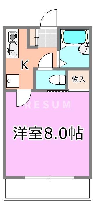 ラブリーローズ(1K/2階)の間取り写真