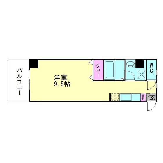 ライフステージ二日市壱番館(ワンルーム/1階)の間取り写真