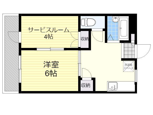パストラルプラザ(1SDK/3階)の間取り写真