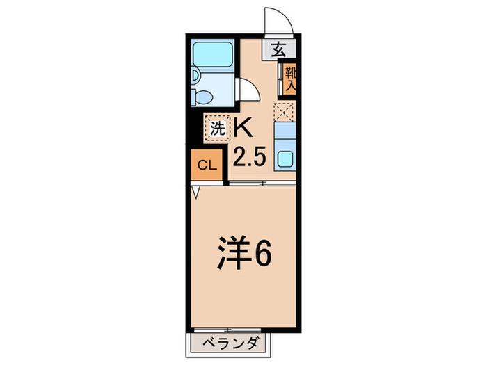シティハイム緑泉(1K/1階)の間取り写真