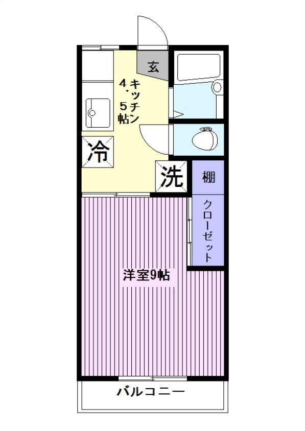 豊曜ビル(1K/3階)の間取り写真