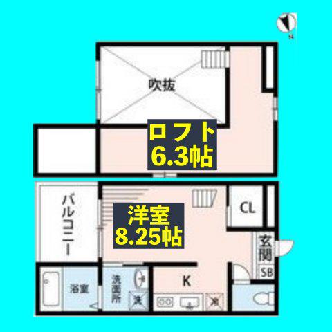 ロワール名古屋(ワンルーム/2階)の間取り写真