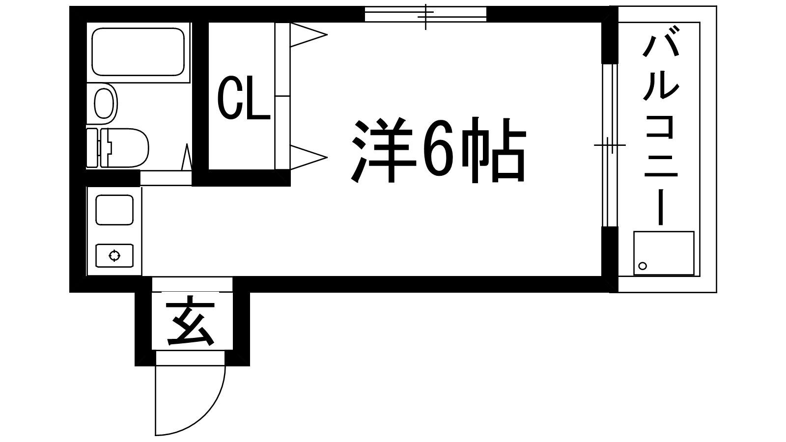 緑台マンション(ワンルーム/2階)の間取り写真