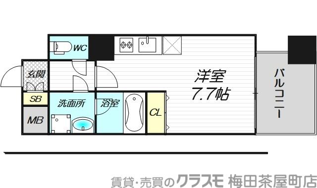 レオンコンフォート本町東III(ワンルーム/12階)の間取り写真