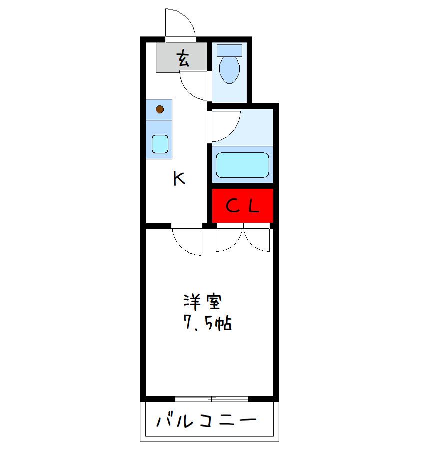 メゾン白鷺(1K/4階)の間取り写真