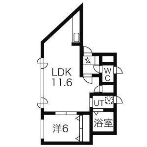 メゾン・ド・フジ(1LDK/3階)の間取り写真