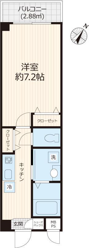 BONHEUR南篠崎(1K/3階)の間取り写真