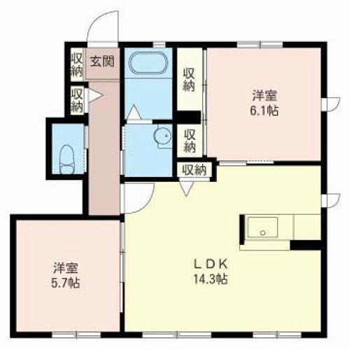 MーSTYLE(2LDK/1階)の間取り写真