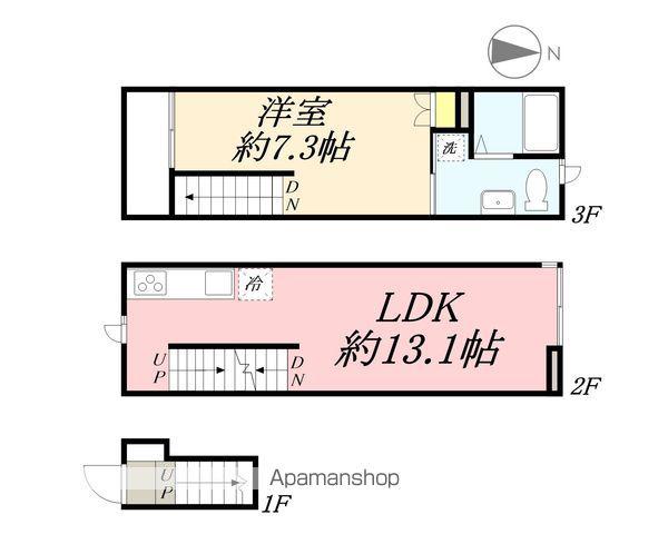 熊野前BASE(1LDK/2階)の間取り写真