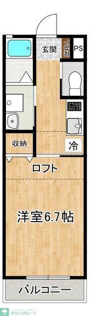 プレイズ(1K/1階)の間取り写真