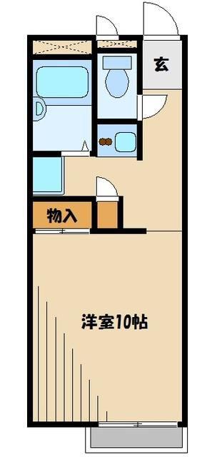 レオパレスメルベーユ(1K/1階)の間取り写真