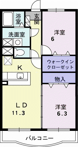 ノーブル西野(2LDK/3階)の間取り写真