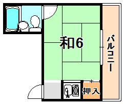 ニューヤングハイツ(ワンルーム/3階)の間取り写真