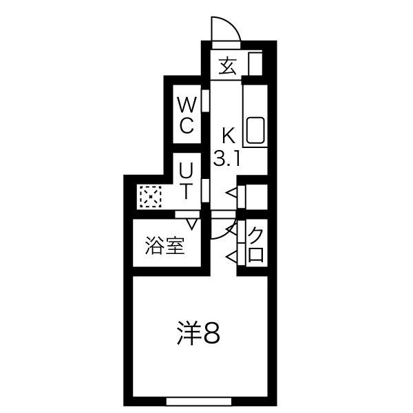 ARROTSK1(1K/1階)の間取り写真