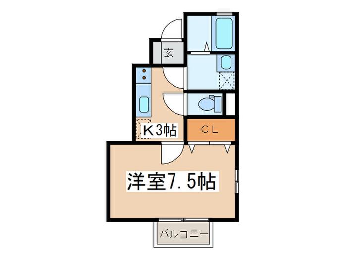 ファミネスIII(1K/1階)の間取り写真