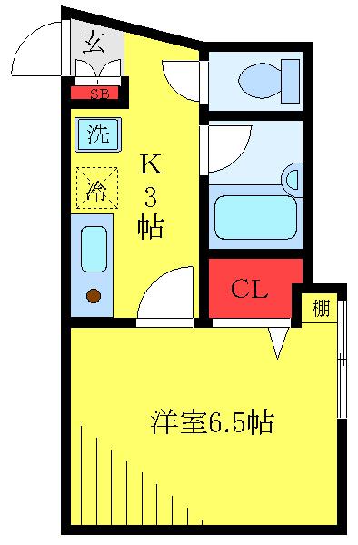 第三ドリームハイツ(1K/2階)の間取り写真
