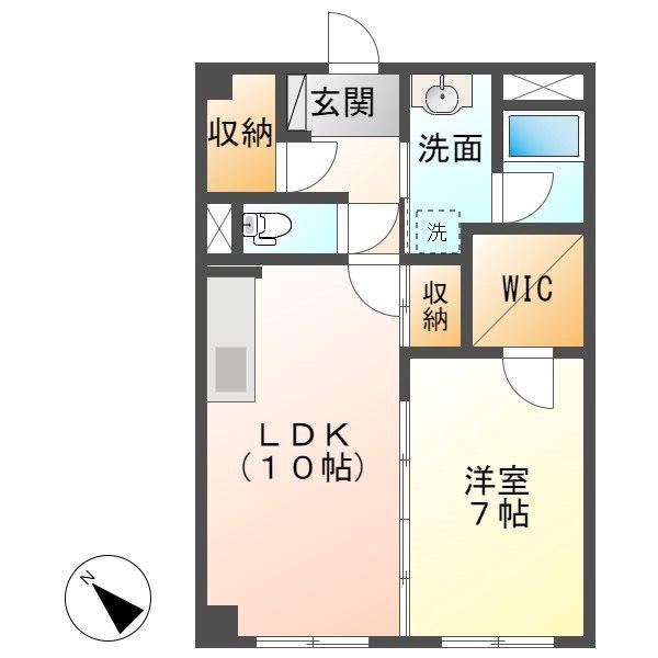 IVY八事東(1LDK/3階)の間取り写真
