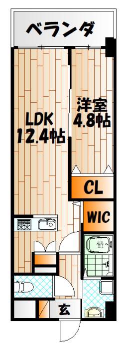 MDI VISTA MARE門司駅前(1LDK/6階)の間取り写真