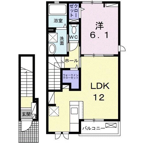 レオーネ・K(1LDK/2階)の間取り写真