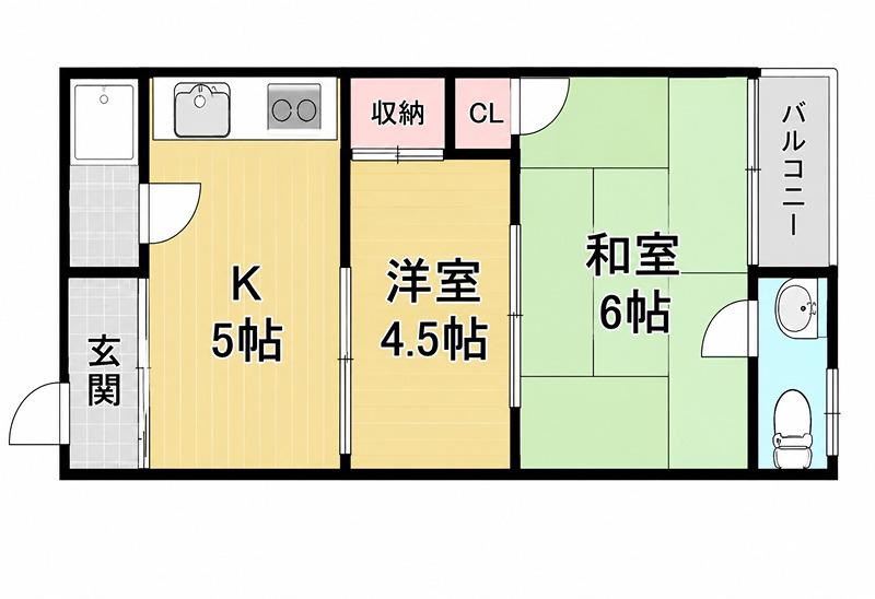 ヒロミマンション(2K/2階)の間取り写真