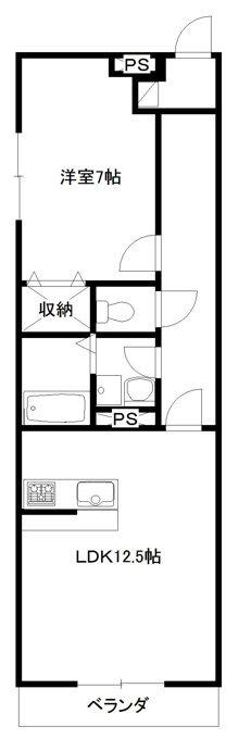 ＪＲ中央線 竜王駅 徒歩9分 3階建 築18年(1LDK/3階)の間取り写真