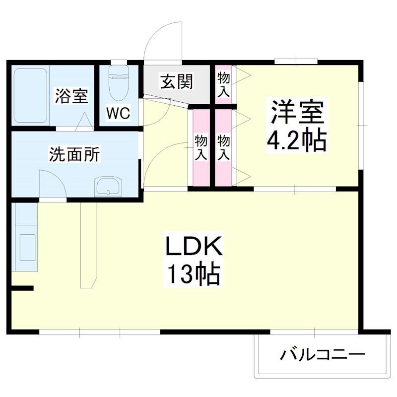 ARCO11(1LDK/4階)の間取り写真