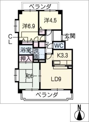 シティ・ライフ福池(3LDK/3階)の間取り写真