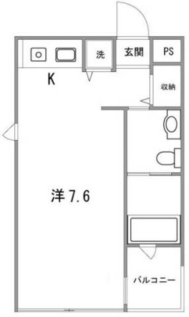 クインズビル(ワンルーム/2階)の間取り写真