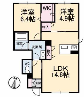 ブルメゾンF(2LDK/1階)の間取り写真