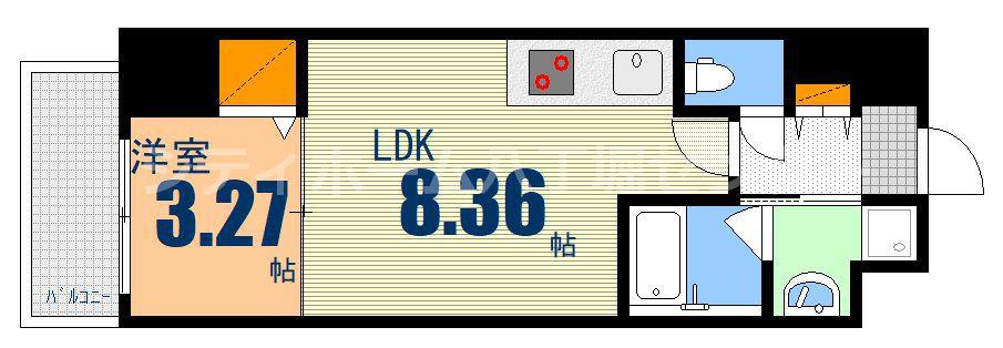 エネピア舟入(1LDK/3階)の間取り写真