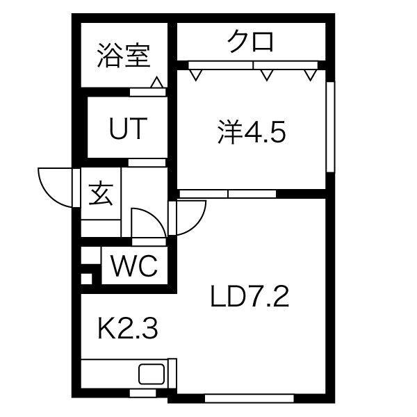 MULBERRY FIELD24.2(1LDK/2階)の間取り写真