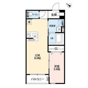 MAISON LE VERRE(1LDK/3階)の間取り写真