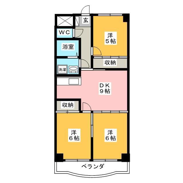 ソシエ2002(3DK/2階)の間取り写真