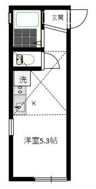 LAULE′A三ツ沢下町(ワンルーム/1階)の間取り写真