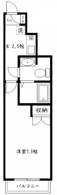マーブルテラス(1K/1階)の間取り写真