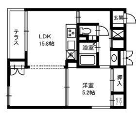 セゾンドルフ 柊(1LDK/2階)の間取り写真