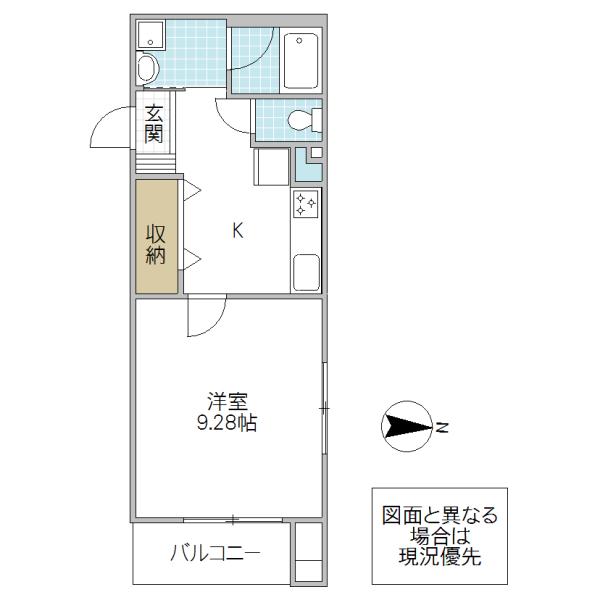 HYDE PARK MITO(1K/3階)の間取り写真