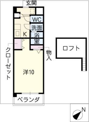 デュークK(1K/4階)の間取り写真