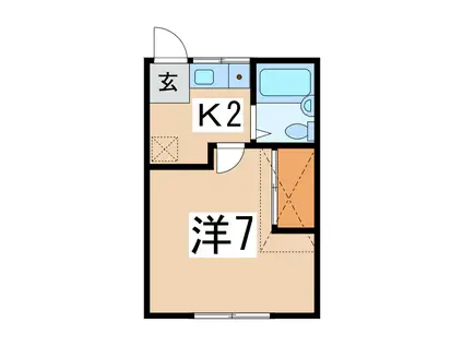 エステート城北(1K/2階)の間取り写真