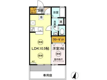 T・コート(1LDK/1階)の間取り写真