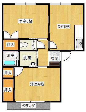 メゾン小野(2DK/2階)の間取り写真