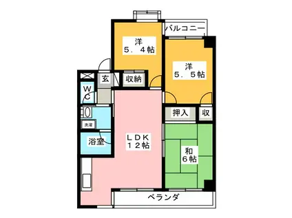 VILLA SCALA(3LDK/2階)の間取り写真