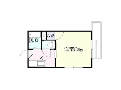 セレンディ小松原(1K/4階)の間取り写真