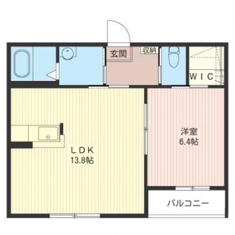 グランディールA(1LDK/1階)の間取り写真