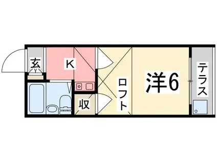 リバーサイドヴィラ別府J棟(1K/1階)の間取り写真