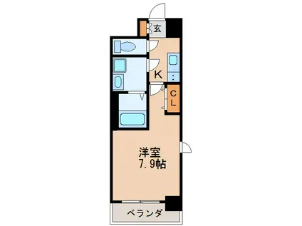 メイクス新栄(1K/12階)の間取り写真